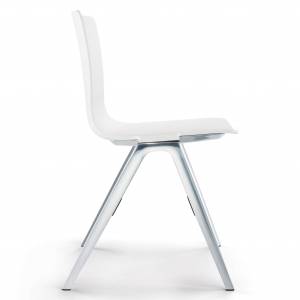 Besucherstuhl weiss Besucherstühle Konferenzstühle ohne Armlehnen Cafeteria Stühle, Brunner, A-Chair 9704