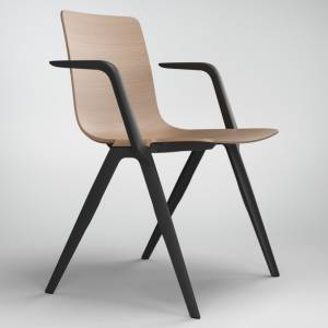Besucherstuhl Holz Besucherstühle schwarz Konferenzstühle mit Armlehnen Cafeteria Stühle, Brunner, A-Chair 9707/A