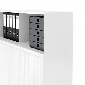 Aufbauschrank LO One offenes Aufsatzelement mit Ordnern und Schubladenbox als Organisationsmodul