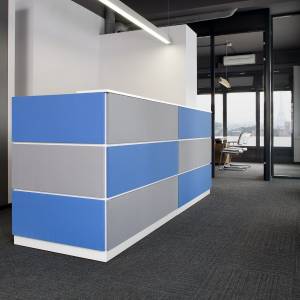 Empfangstheke Büro Tresen blau grau, Nowy Styl, Check-In