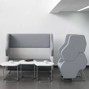 Loungemöbel Büro Lounge Sitzmöbel grau Modulare Sitzelemente Nowy Styl, Hexa