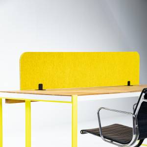 Tischtrennwand Schreibtisch Sichtschutz gelb Schreibtischaufsatz akustik BuzziSpace BuzziTripl Desk