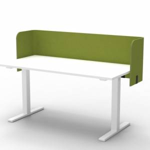Tischtrennwand Schreibtisch Sichtschutz grün Schreibtischaufsatz akustik BuzziSpace BuzziTripl Wrap Desk