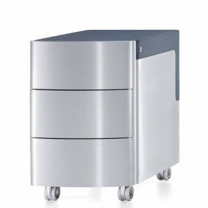 Rollcontainer Büro Büroschrank Rollen Bürocaddy , Interstuhl, Silver Rollcontainer