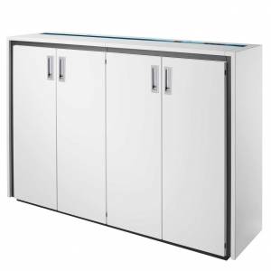 Aktenschrank Sideboard Büroschrank Drehtüren, weiss, Hund, Qbix Space