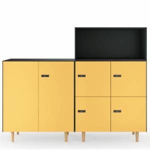 Schliessfächerschrank gelb Schliessfächerschränke Holz Büro Volum Art Schliessfächer