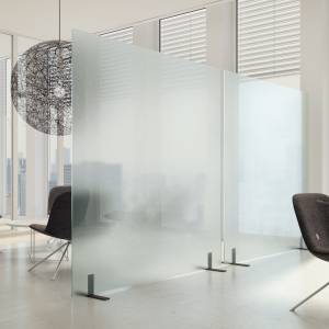 Mobile Stell/Trennwände, acoustic - adeco, Akustik Freistehende Stellwand Glas