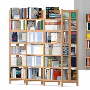 Bibliotheksmöbel Holz Regalschrank, VS, LiBro-Wood