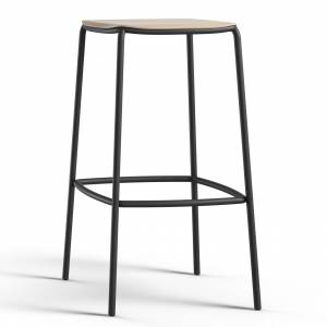 Barstuhl Stahl Barhocker Holzschale Brunner nate s