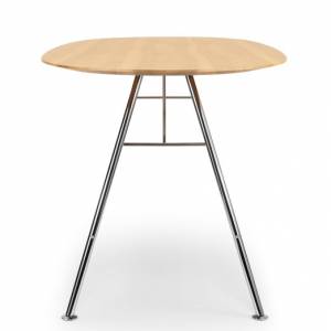 Stehtisch Holz Stehtische Konferenztisch Büro Girsberger Akio Steel
abgerundete Tischplatte