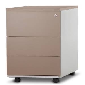 Bürocontainer braun mit Rollen fahrbar Hängeregister, König + Neurath, CONTAINER