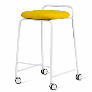 Barstuhl gelb Barhocker mit Rollen Skandiform Soft Top Hocker