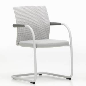 Besucherstuhl weiss Besucherstühle Freischwinger Netzgewebe Konferenzstuhl Vitra ID Visitor Mesh