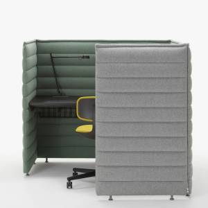 Touch-down-Arbeitsplatz abgeschirmte Arbeitsplätze akustik Vitra Alcove Plus Desk