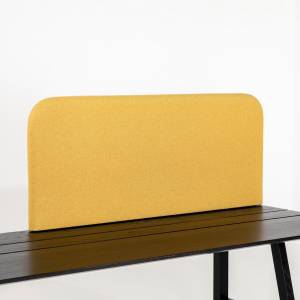 Akustik Schreibtisch Sichtschutz Schreibtischaufsatz gelb Tischtrennwand BuzziSpace BuzziShield Desk
