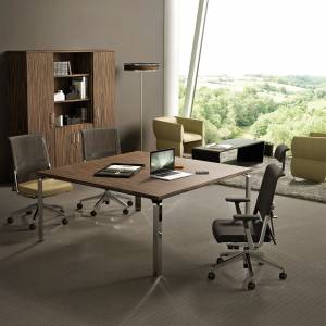 Schreibtisch quadratischexklusiv Büromöbel Schreibtische Design HAWORTH, Epure Management Tisch