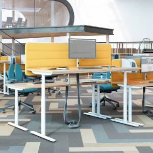 Hoher Schreibtisch Büro Stehtische weiß ergonomisches Arbeiten, weißer Bürotisch, moderne Büromöbel, Nowy Styl Play&Work Schreibtisch