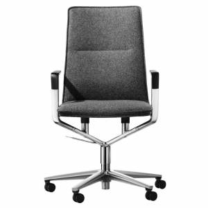 Konferenzstuhl Wilkhahn Sola Drehstuhl mit gepolsterter Sitzschale und Aluminiumgestell