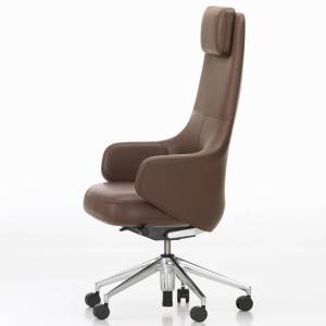 vitra Bürostuhl ergonomisch Bürodrehstuhl braun Leder exklusiv vitra, Grand Executive
