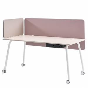 Akustikelemente rosa Tischtrennwand schallabsorb Schreibtisch Sichtschutz Sedus, Akustik Tischelemente easy screen silent