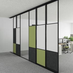 CEKA FlexsWall Raumtrennsystem zur flexiblen Zonierung moderner Büroarbeitsplätze