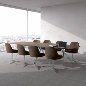 Besprechungstisch Holz Konferenztisch Büro Konferenztische Exklusiv Design, Renz Star
abgerundete Tischplatte