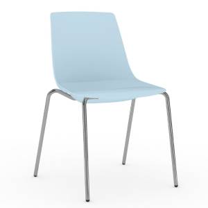 Besucherstuhl blau Besucherstühle Kunststoff Cafeteria Stuhl stapelbar Viasit Solix