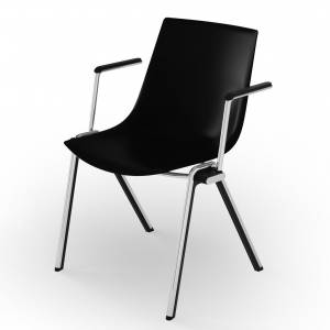 Besucherstuhl schwarz Besucherstühle Konferenzstuhl Konferenzstühle Cafeteria Stühle, rosconi Objektmöbel - BLAQ 468