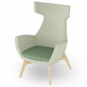 Loungesessel Holz Sessel Lounge grün Rosconi Objektmöbel - Lounge 620