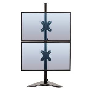 Monitorhalter Tischhalterungen schwarz Monitorhalterungen Fellowes Freistehender vertikaler Doppel Monitorarm
