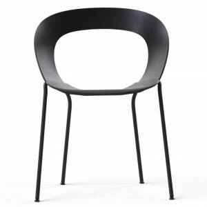 Besucherstuhl schwarz Besucherstühle Holzschale Stapelstuhl Cafeteria Stuhl stapelbar Brunner Mudra