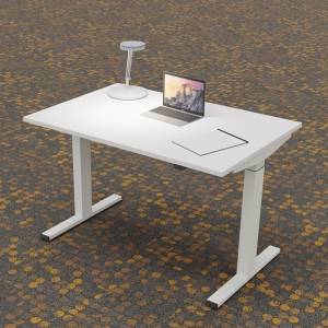 höhenverstelbarrer Schreibtisch Büro Schreibtische weiss höhenverstellbar Steelcase STEH-SITZ-TISCH MIGRATION