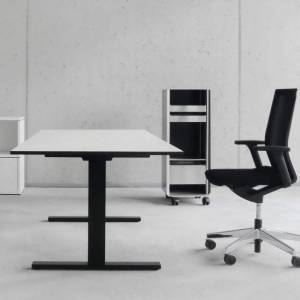 Höhenverstellbarer Schreibtisch Stehtische höhenverstellbar ergonomische Büromöbel identi, dinamica motor Sitz-Stehtisch T-Fuss elektrisch verstellbar