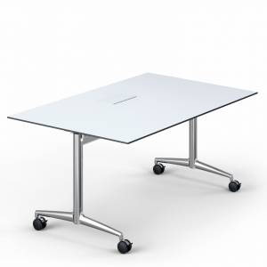 Klapptisch für Büro Schulungsraum, Klapptisch  fahrbar, Schulungstisch, elektrifizierbar, Konferenztisch mit Rollen, Brunner, fina fold