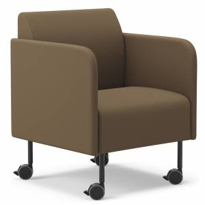 Sessel braun Loungesessel mit Rollen Lounge Sitzmöbel Kinnarps Gino