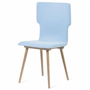 Besucherstuhl blau Besucherstühle Holz Konferenzstuhl Cafeteria Stuhl T-Rückenlehne Skandiform Bombito T