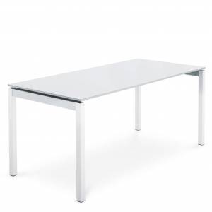 Design Schreibtisch weiß Arbeitstisch Büro Designer Schreibtische Büromöbel, Embru, eQ Vierbein-Arbeits- und Konferenztisch
