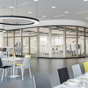 Dreischeiben-Verglasung Trennwandsysteme Glas Akustik Trennwand T34 EI30