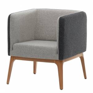 Loungesessel grau Sessel Holz Lounge Consento Assmann Büromöbel  Sanremo