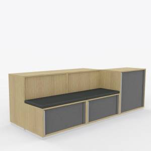 Büroeinrichtung Büro Schrank Raumteiler Holz, Sitzmöbel, Rolladen, Büroschrank, CEKA, CombiNeo Modularsystem