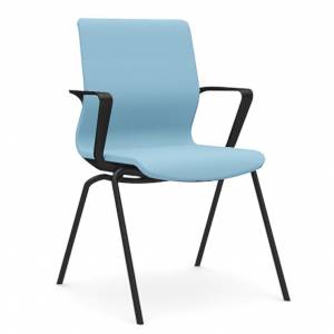 Besucherstuhl blau Besucherstühle Konferenzstuhl Viasit Drumback Vierfuß Konferenz