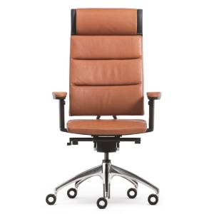 Bürodrehstuhl Leder braun Büro Drehstühle Chefsessel Hürostühle mit Kopfstütze open up modern classic