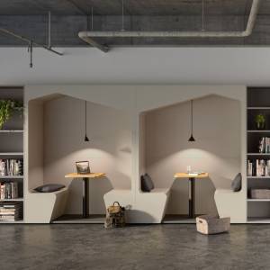 grün Lounge Büro Sitzmöbel Modulare Sitzgruppen abgeschirmte Raumelemente Arbeitsplatz Konferenzplatz Schrankkoje Werner works Parkour