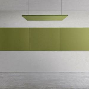 Schallabsorbierende Paneele grün Deckenabsorber Wandabsorber akustik Wandpaneel Caimi Snowcustom