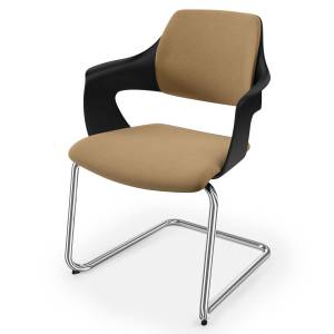 Besucherstuhl braun Besucherstühle Konferenzstuhl Büro Konferenzstühle stapelbar Freischwinger König + Neurath K + N NOOK SHELL