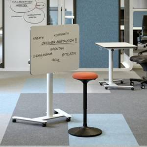 höhenverstellbarer Rolltisch weiss Rolltische Büro Lifttisch CEKA Turn4