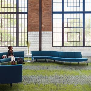 Textiler Bodenbelag Teppichfliesen Interface Moss In Stone