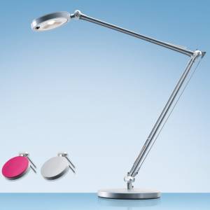 Tischlampe modern LED Schreibtisch Lampe Design Tischleuchte silber, Hansa, LED 4 you