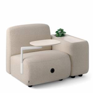 Materia Oas Modulsofa mit Armlehne, integrierter Ablage und optionaler Schreibplatte