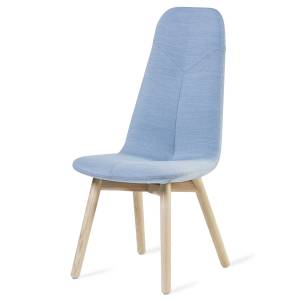 Stuhl mit hoher Rückenlehne Besucherstuhl blau Besucherstühle Holz Skandiform Primo